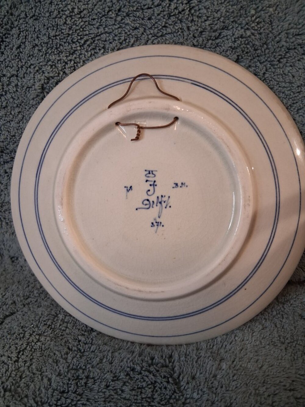 Vt'g MCM Royal Delft Hand Painted Floral Wall Plate Charger | Porceleyne Fles - Picture 6 of 13
